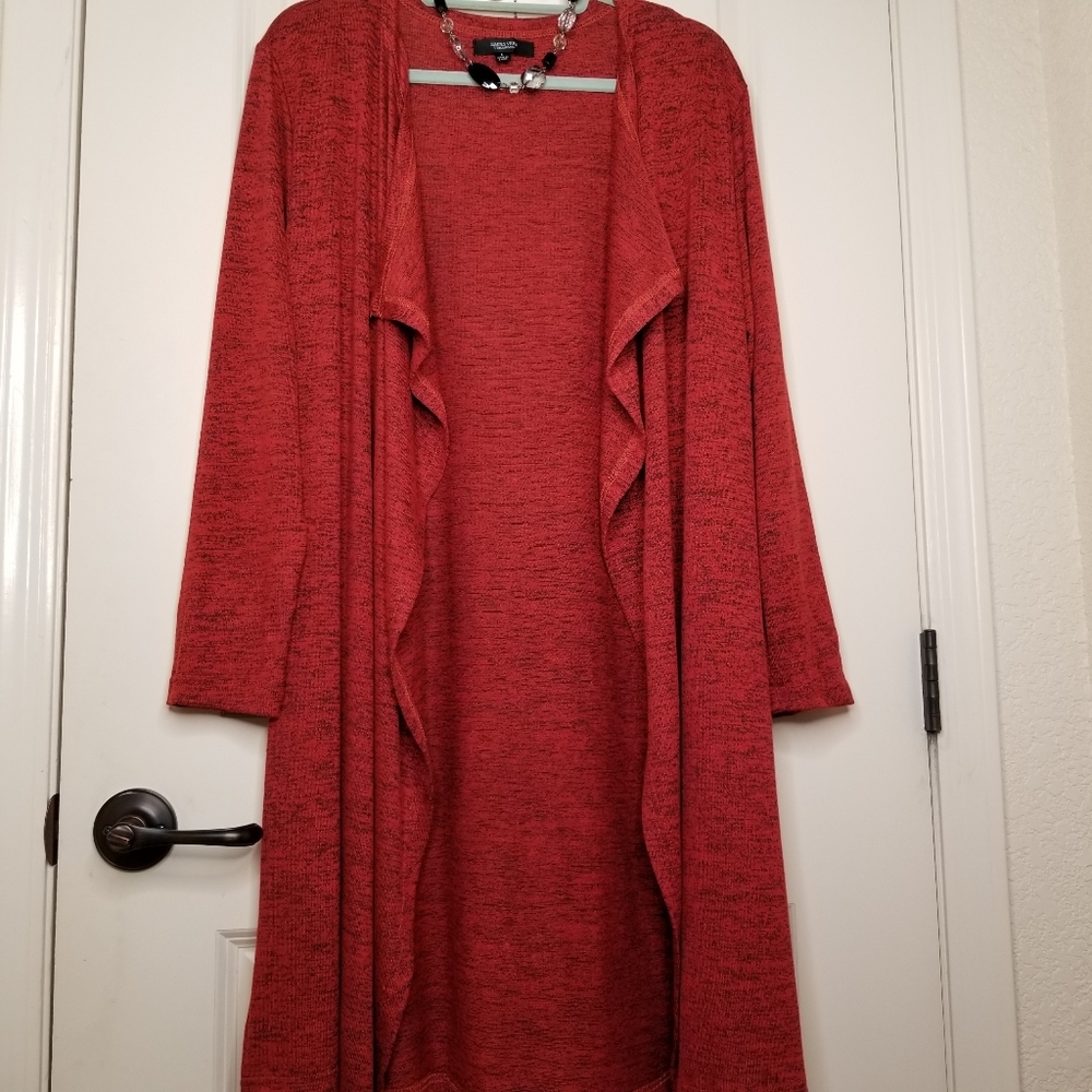 NWOT Simply Vera Draped Collar Long Cardigan